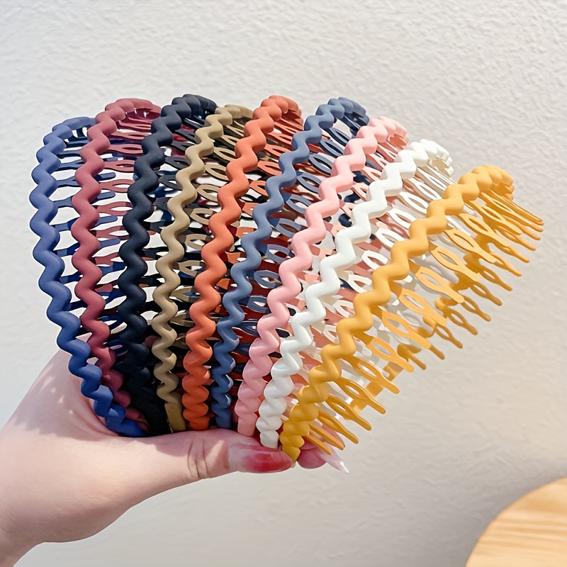Image of 9pcs Of Women's Stylish And Hairbands With Teeth, Designed To Hold Hair And Suitable For Everyday Wear