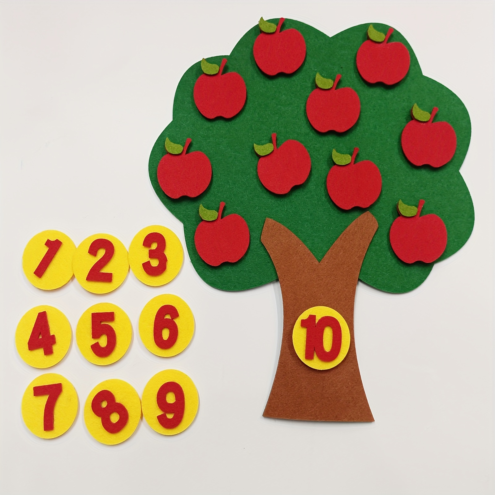Jouet Éducatif En Feutre – Arbre à Compter Avec Chiffres Et Fruits | 2 Ensembles Pour Apprendre Les Mathématiques En S'amusant - 9