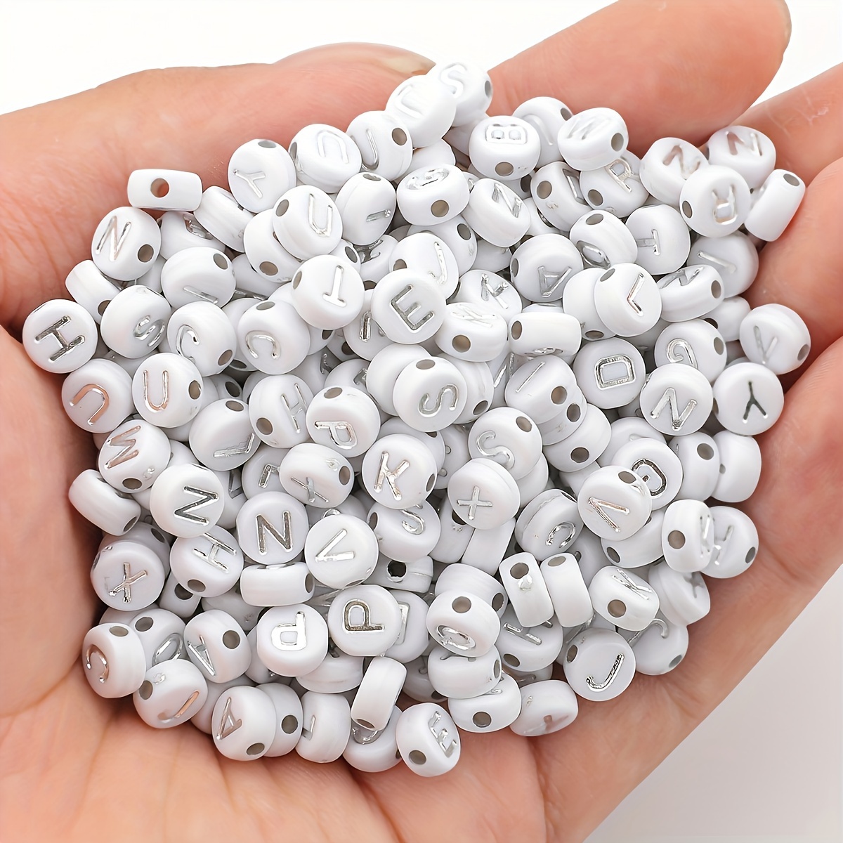Image of White Acrylic Assorted "a-z" Letters Beads For Jewelry Making Craft Beads Set, For Diy Necklace Bracelet Earrings Small Business Jewelry Making Craft Supplies Charms 301pcs