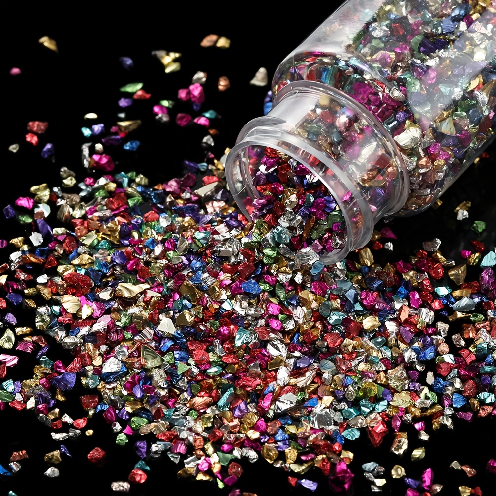 30g Multicolor Irregular Glass Crushed Stone Resin Fillings for DIY Jewelry, Epoxy Crafts, and Art Decorations