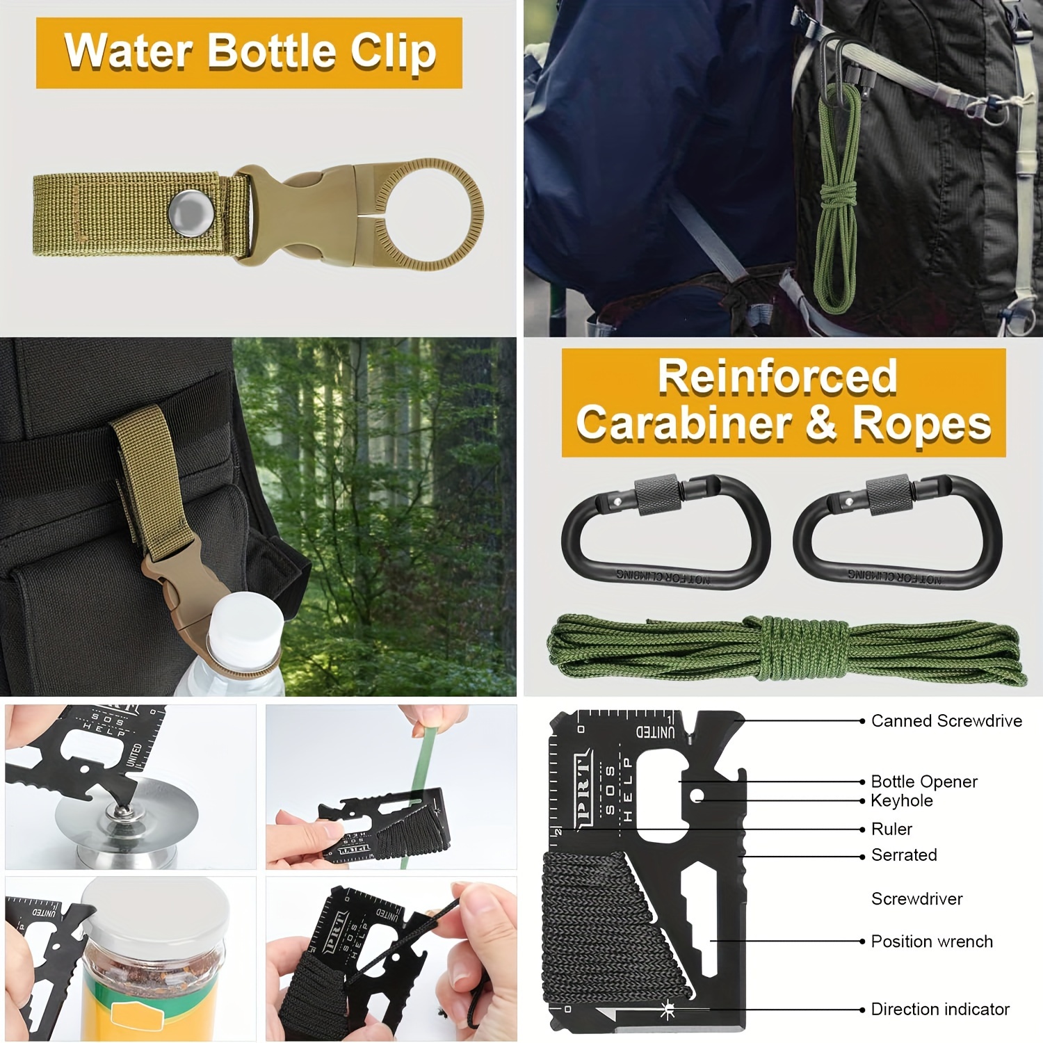 1pc 20 In 1 Emergency Survival Gear And Equipment, Birthday Gift For Men,  Camping Accessories, For Hiking And Outdoor Adventure, Cool Gadget