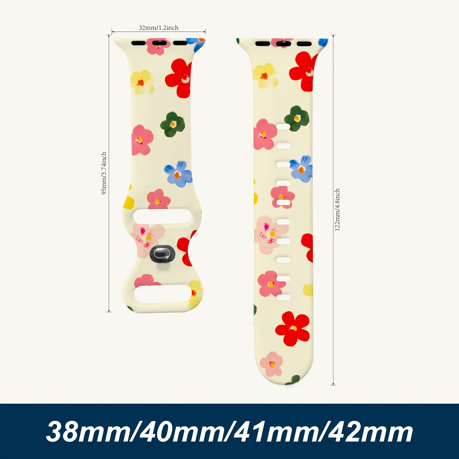 TEMU For Women Men Compatible With Watch Series 44/45/46/49mm Fashionable Printed Non-fading Adjustable And Replaceable Party Wristband Colorful
