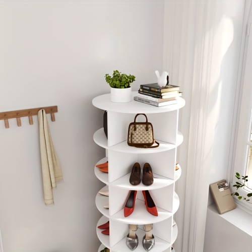 360 rotating shoe cabinet 6 layers shoe shelf   shelf 360 degrees rotating shoe shelf shelf shelf simple home space saving floor shelf details 1