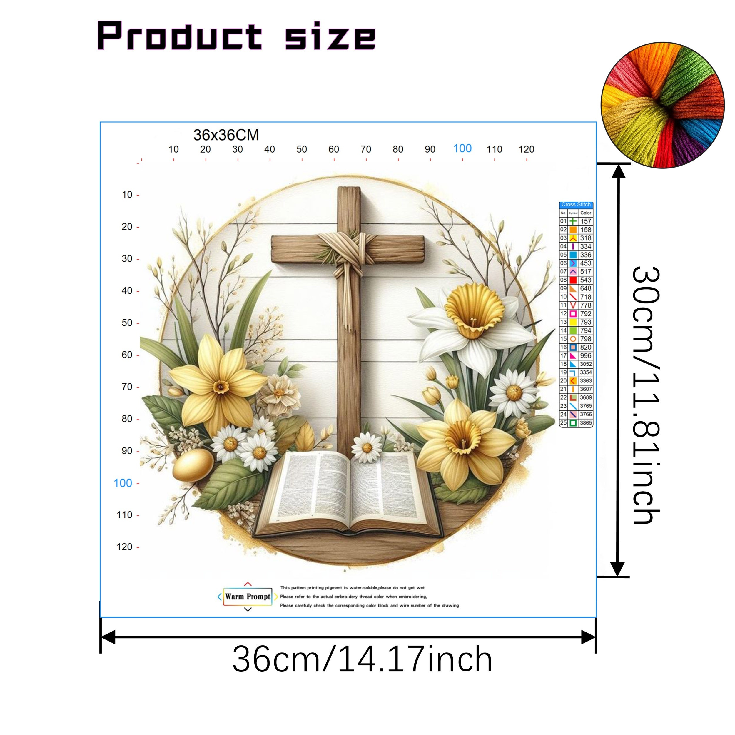 Cross Stitch Pattern Kit, DIY Thread Art Needlework