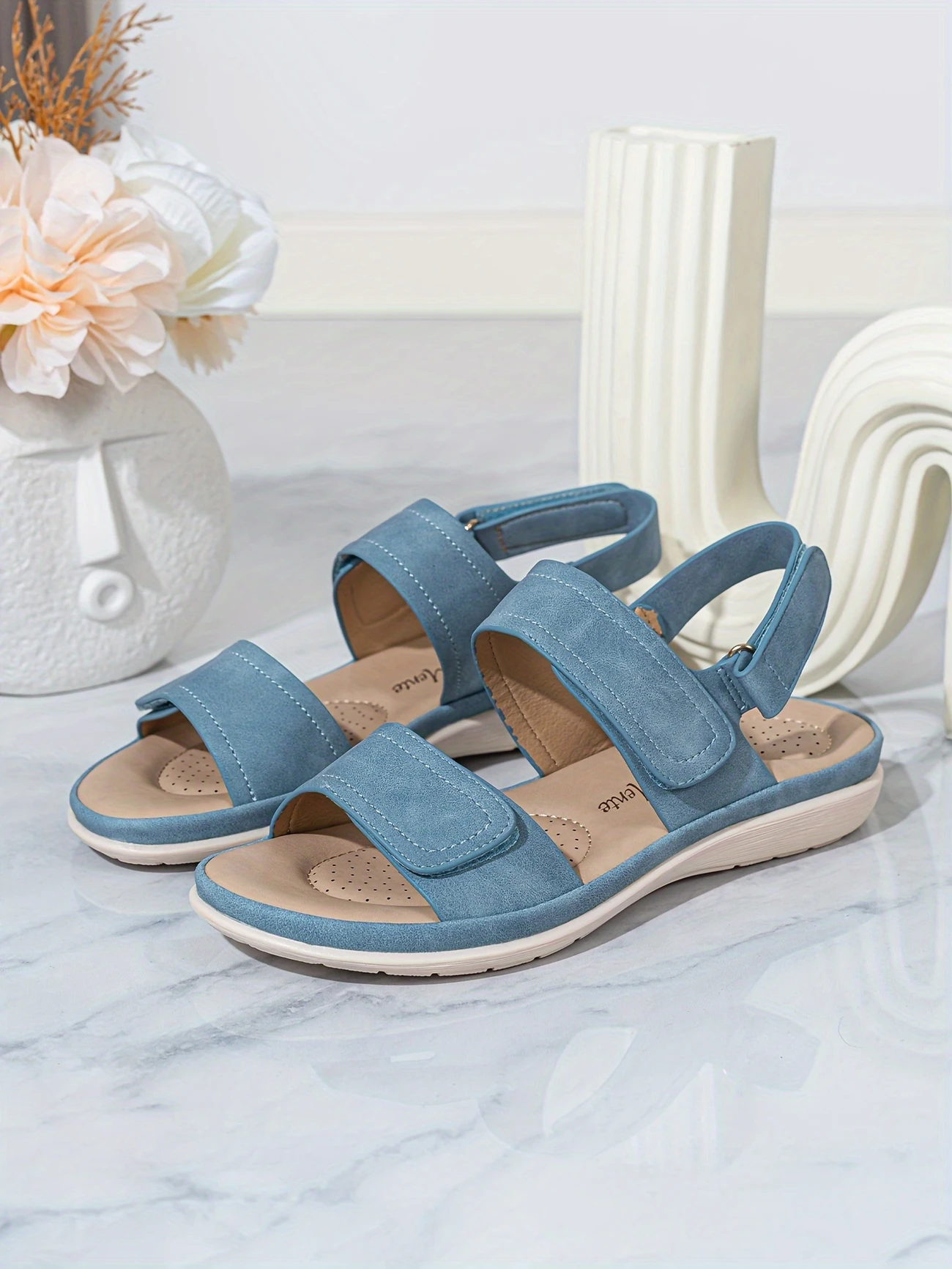 womens wedge solid color sandals ankle strap soft sole platform shoes non slip summer details 10
