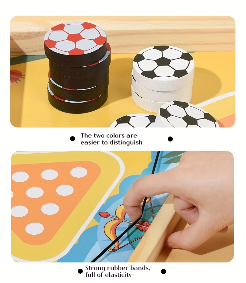 Luxurious 5-in-1 Color Wooden Tabletop Game Set for 2025 - Dual Function Multi-Game Board with Table Tennis, Chess, Hockey, Bowling, and Ludo - Ideal for Family Entertainment and Holiday Gift, Family Entertainment Gift|Vibrant Game Design|Durable Wooden Pieces, Game Accessories