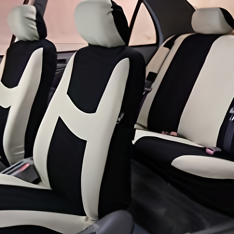 

9pcs New Opposite Flat Cloth Car Full Seat Cover Set 9pcs Set 5 Seats 2 Front Seat Covers + 1 Rear Seat Back Cover + 1 Rear Seat Cover + 5 Car Seat Head Covers