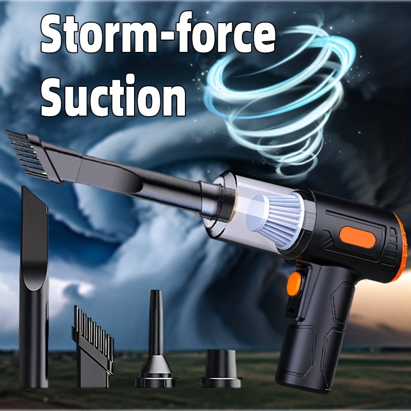 Portable Wireless Vacuum Cleaner with USB Charging, Compact And Convenient, Comes with a Brush Head And Flat Nozzle, Suitable for Cleaning Cars, Homes, Offices, Camping, And Computer Keyboards