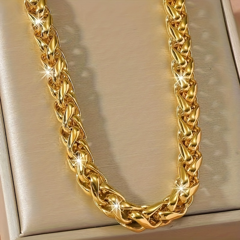 E-shop 1 Stück Trendige 316L Edelstahl Vollkörper Cuban Link Kette Halskette - Geeignet für Männer Frauen, für Partys,