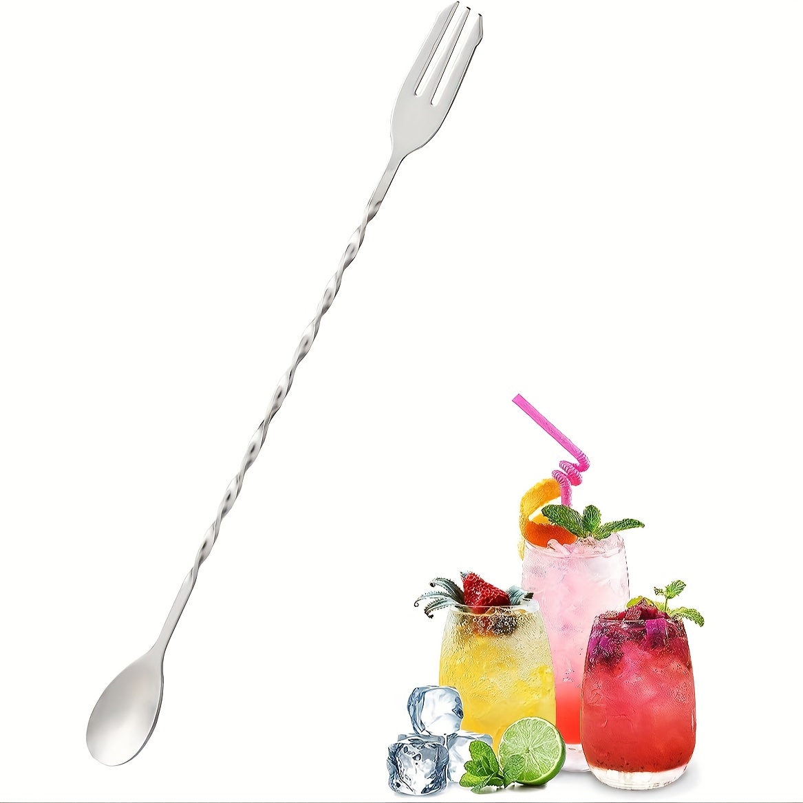 Bar Spoon Cocktail Mixing Spoon Stainless Steel Drink - Temu Canada