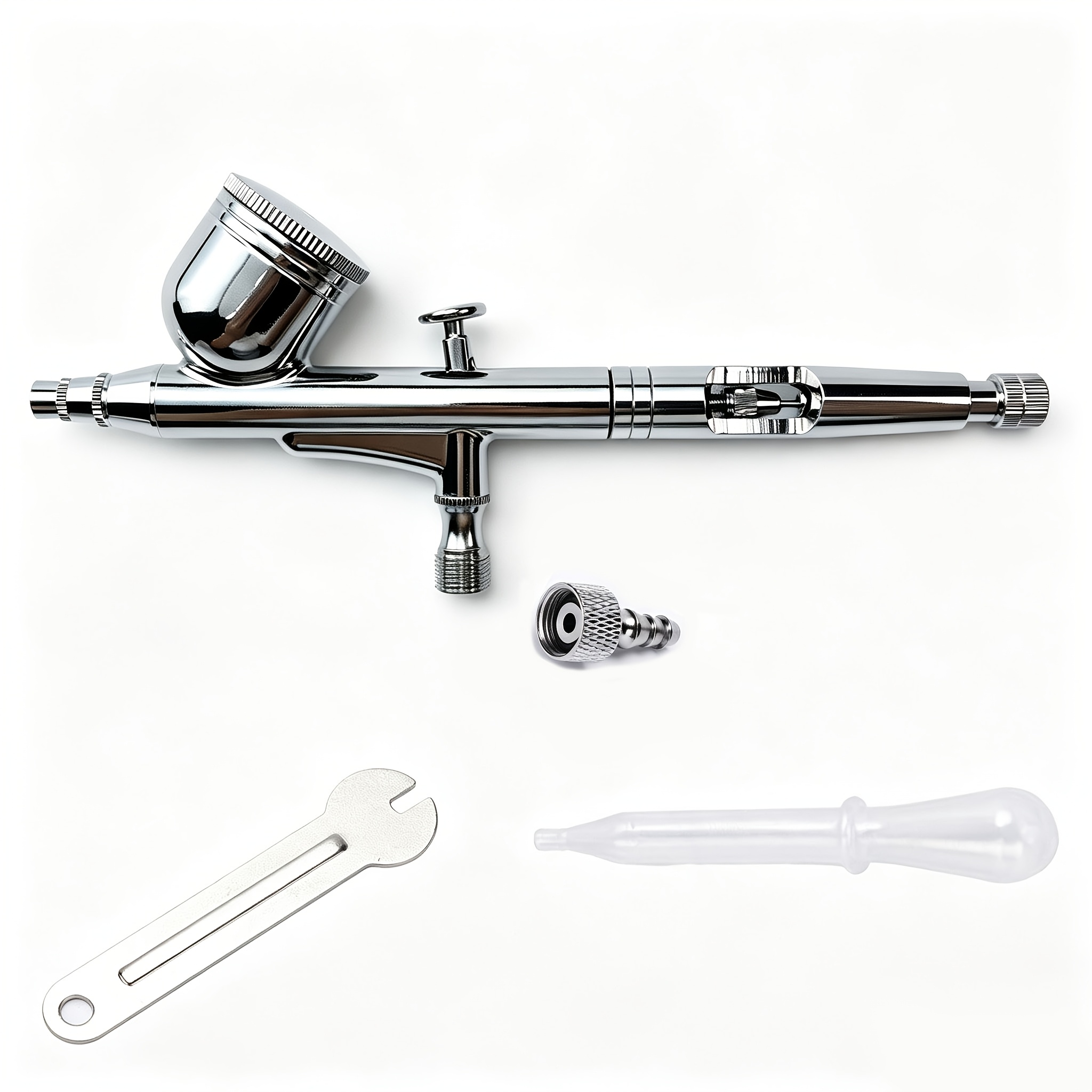 TEMU Pistolet de pulvérisation à double action de 0,3 mm avec compte- et clé, idéal pour le modélisme, la peinture, le nail art et plus encore, outil