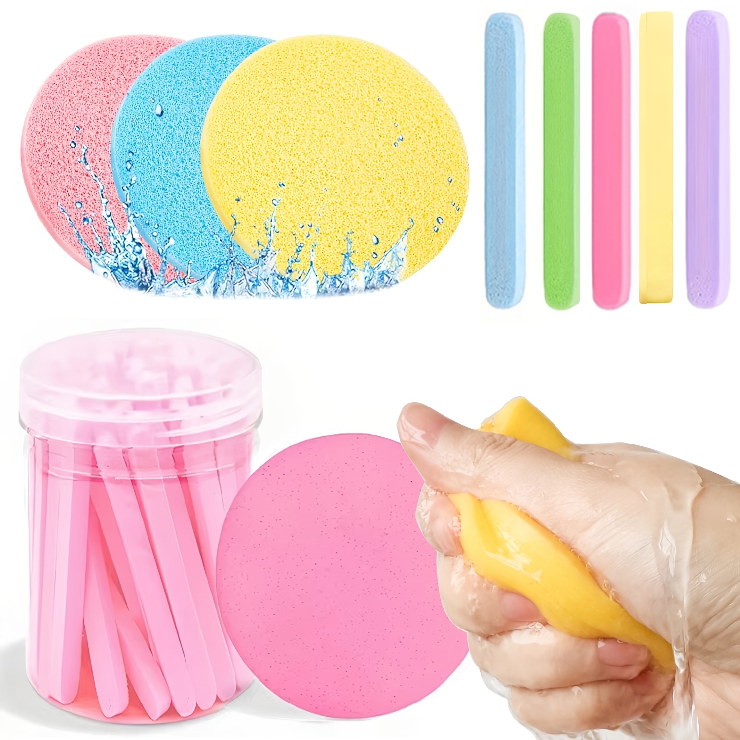 20pcs Compress Face Wash Puff Sponge for Cleansing
