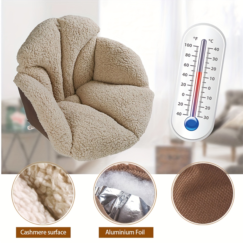 chair cushion office desk cushion warm and comfortable   cushion backrest cushion lumbar backrest support winter plush cushion suitable for home office chairs and car seats Product details 2