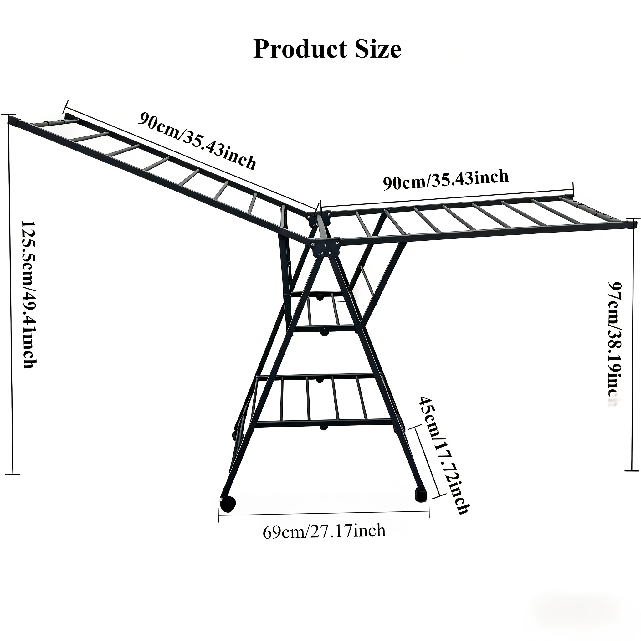 2026   valentines day gifts and new year gifts 1 carbon steel freestanding folding drying rack no installation space saving 4 universal wheels movable gun gray living room bedroom outdoor 1 8m three layer drying racks