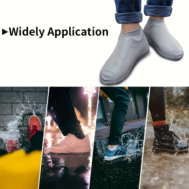 Two Pairs Of Silicone Shoe Covers, Waterproof, Rainproof, Reusable, Anti Slip Shoe Covers, Suitable for Both Men And Women In Outdoor Rain Gear, Durable, Elastic, And Easy to Clean, Rain Shoes Cover Waterproof, Waterproof Shoe Covers for Women Best, Latex Waterproof Shoe Cover, Shoes Cover Disposable Waterproof, Reusable Shoe Covers