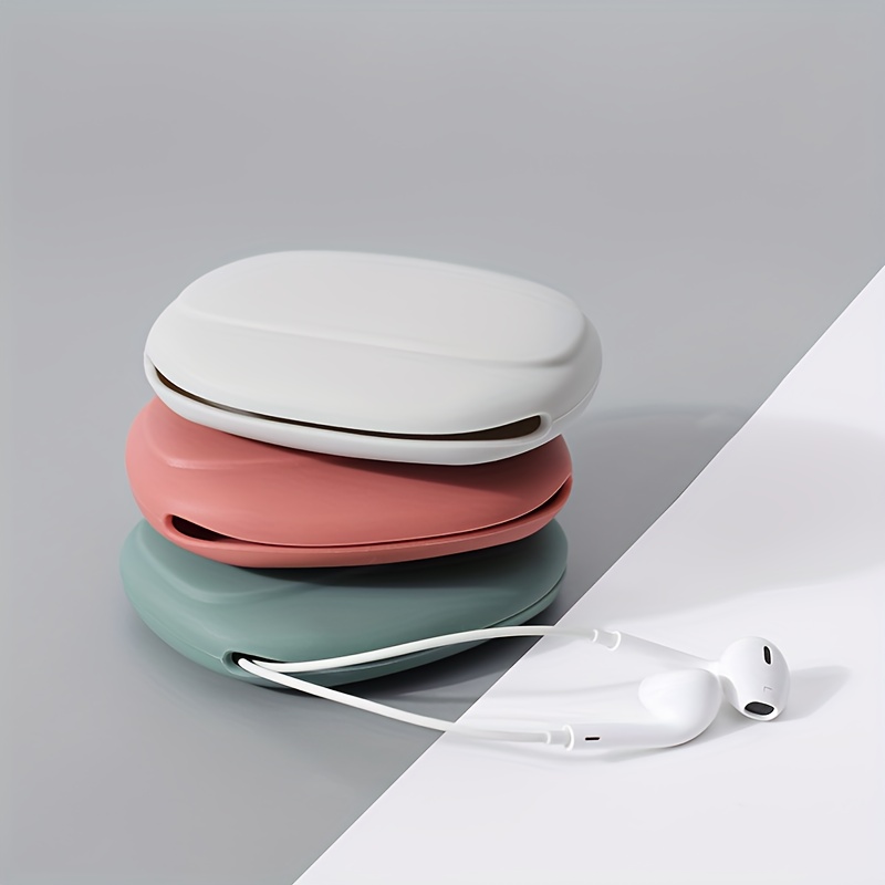 E-shop 3er-Pack Tragbare Kopfhörerkabel Datenkabel Organizer Box Weiches Silikonmaterial USB-Kabel Kopfhörer Reise Kit Essentielle Aufbewahrungstasche
