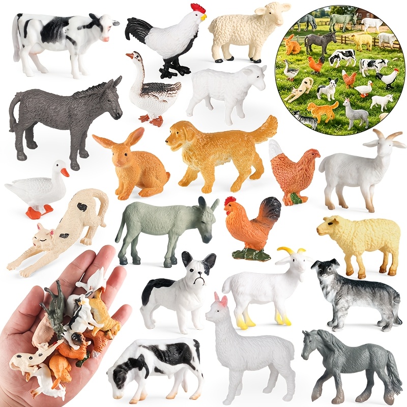 21pcs Mini Farm Animal Model Set