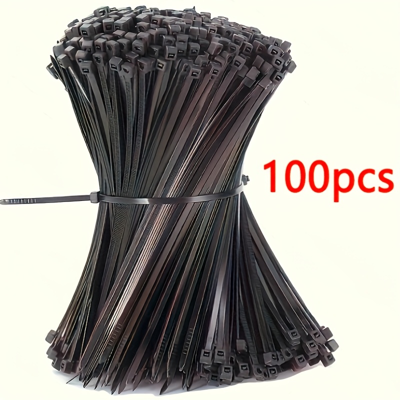 black 100pcs self locking nylon cable ties length 100mm 150mm 200mm 250mm 300mm zip ties bundling straps plastic cable organizer new material bundling wire ties cable tie strips nylon home office plastic ties