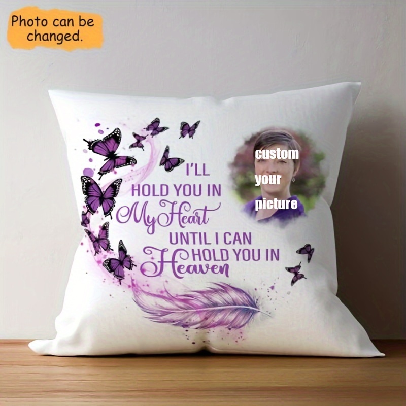 

18x18 Inch Super Soft Short Plush Throw Pillow I'll Hold You In My Heart Personalized Memorial (no Pillow Core)