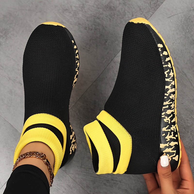 TEMU 2026 New Arrival Casual Sock Sneakers, Fashionable, Lightweight, Breathable, Round Toe, Slip-on Shoes, Women Shoes