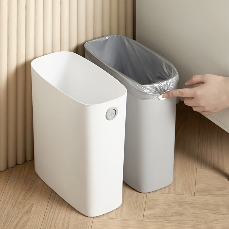 

1pc Sleek Plastic Trash Can For Bathroom, Kitchen & Bedroom - Versatile Fit, Open