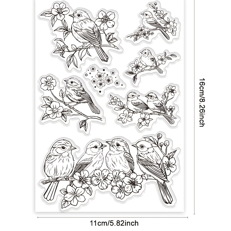 Image of 1pc Transparent Seal For Card Making, Transparent Silicone Stamp Animal Craft Stamp Bird Rubber Stamp For Diy Photo Album Diary Notebook Decoration Handicrafts