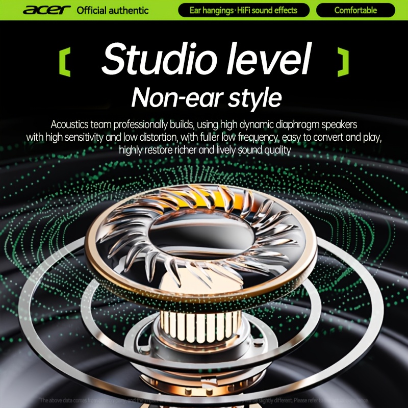 Exclusive Acer True Wireless Earphones with Microphone, TWS Headphones, Touch Volume, Wireless Sports Earhooks, LED Display Charging Case, Half Open Back, HD Talk, Compatible with Mobile Phones, Rechargeable Battery, Type-C Charging, Suitable for Adults 2 Exclusive Acer True Wireless Earphones with Microphone, TWS Headphones, Touch Volume, Wireless Sports Earhooks, LED Display Charging Case, Half Open Back, HD Talk, Compatible with Mobile Phones, Rechargeable Battery, Type-C Charging, Suitable for Adults - Image 2