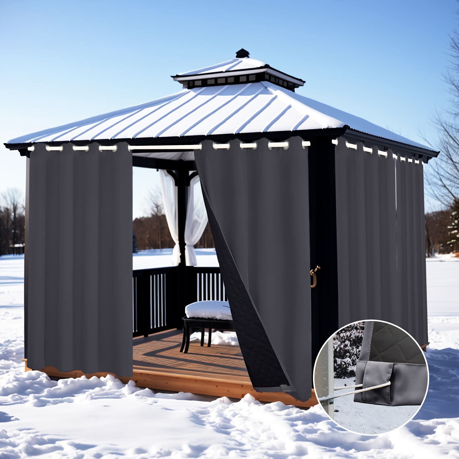 

Experience The Ultimate In Privacy With Outdoor Blackout Waterproof Thick Curtains - Trendsetting Quilted Thermal Drapes With Effortless Eyelets - Enhance Your Outdoor Living