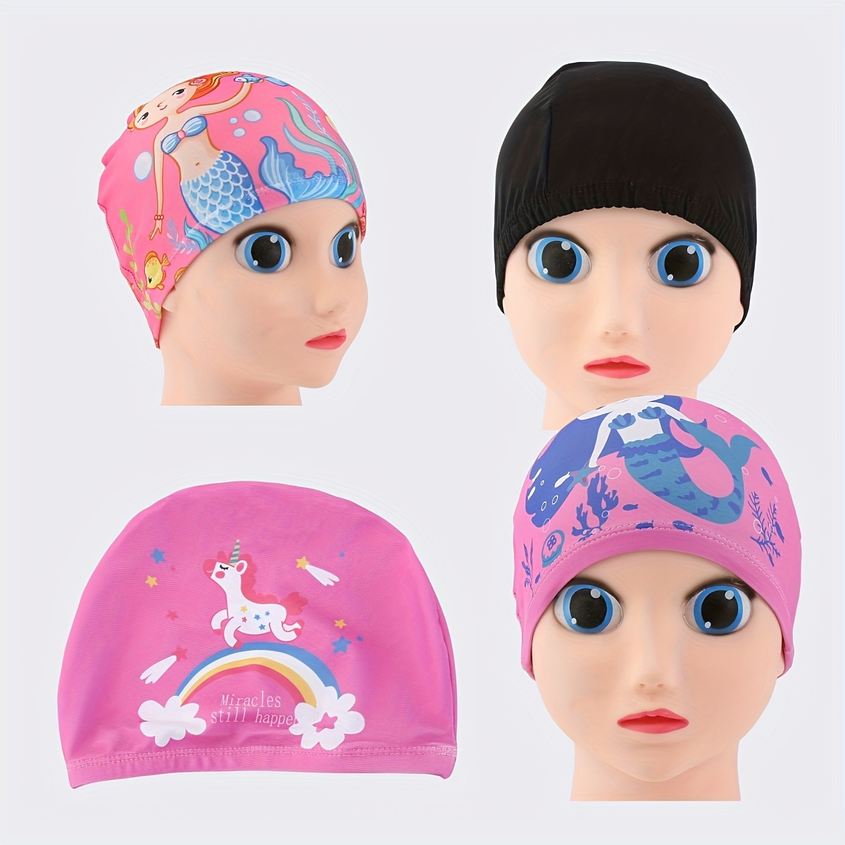 

Cartoon Swimming Cap, Cute Swimming Cap For Outdoor Sports, Elastic Swimming Cap