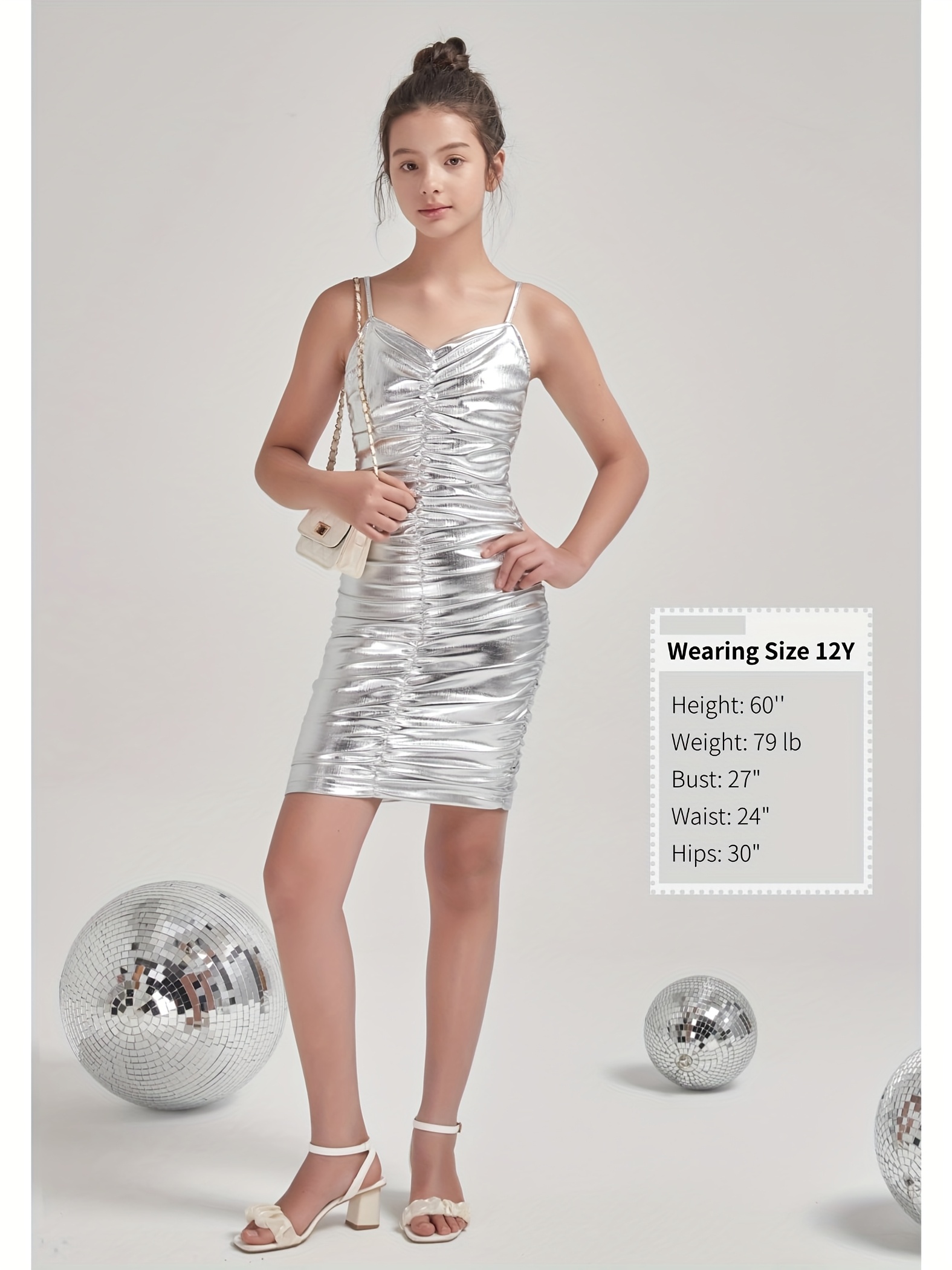 exarus girls ruched bodycon dress double lined teen tween