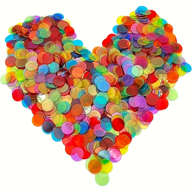 

Count Transparent Bingo Chips, Assorted Colors, Plastic Bingo Markers For Bingo Games, Parties, , And Bingo - Easy To Read