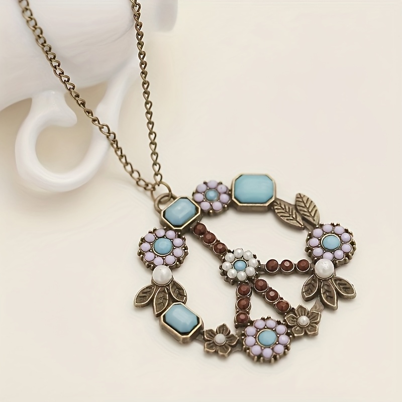 TEMU Bohemian-inspired Necklace Featuring Floral Details, Ideal For Women's Sophisticated Jewelry. This Metal Chain Is A For A Gift, Suitable For