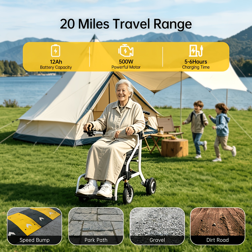 has a long range of 20 miles an intelligent electric wheelchair for adults intelligent controller lightweight   folding and     put   high power 500w motor strong climbing force anti   Product details 0