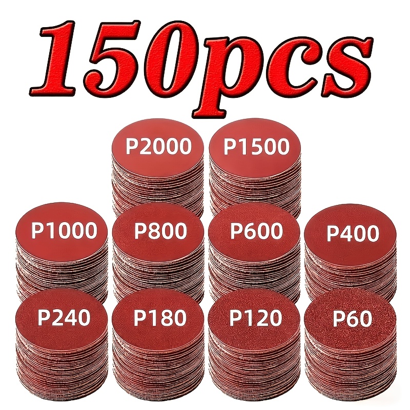 50/80/150pcs 5.08cm Sandpaper Sheet Set - 60-2000 Grit, Durable... product image 11