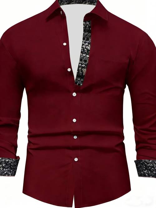 mens fashion casual print long sleeve orange shirt mens casual long sleeve shirt orange shirt men