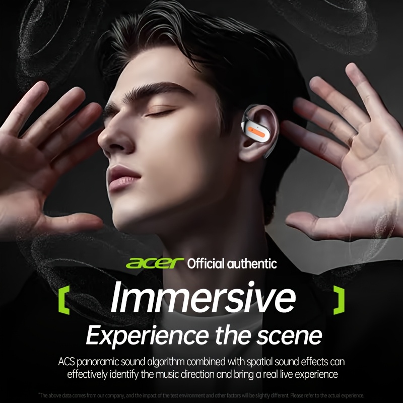 Exclusive Acer True Wireless Earphones with Microphone, TWS Headphones, Touch Volume, Wireless Sports Earhooks, LED Display Charging Case, Half Open Back, HD Talk, Compatible with Mobile Phones, Rechargeable Battery, Type-C Charging, Suitable for Adults 3 Exclusive Acer True Wireless Earphones with Microphone, TWS Headphones, Touch Volume, Wireless Sports Earhooks, LED Display Charging Case, Half Open Back, HD Talk, Compatible with Mobile Phones, Rechargeable Battery, Type-C Charging, Suitable for Adults - Image 3