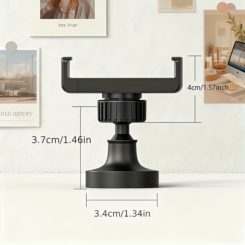 TEMU Heavy-duty Aluminum Alloy Phone Holder For Fitness: 360Â° Rotating Magnetic Mount, Stable And Universal, , Compatible With All Models