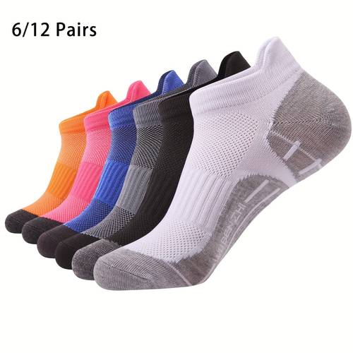 6/12 stuks mesh ademend net casual sport korte sokken lage sokken hardloopsokken geschikt voor dagelijks werk vrije tijd sport thuis kleding