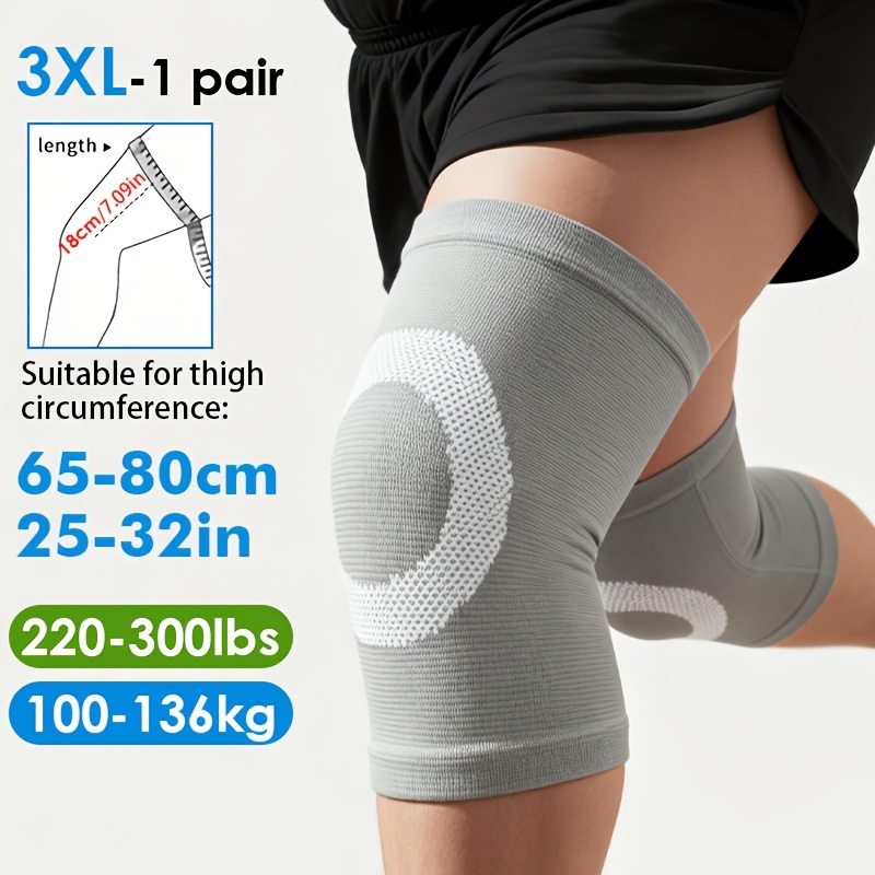 TEMU 1 Pair- Short Extra Large Compression Knee Braces, High Elasticity Knitted Breathable And Comfortable Plus Size Knee Sleeves, Oversized Knee