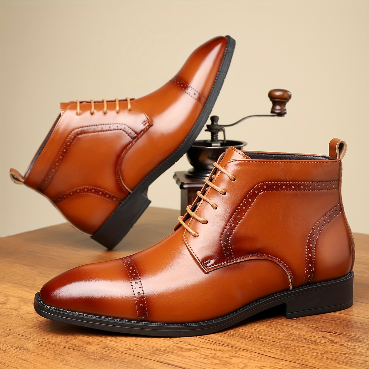 Men's Casual Fashion Ankle Boots - Slip-On, Durable Rubber Sole, Versatile for All Seasons, Leisure Style, Street Style, Fashion Style, Four Seasons