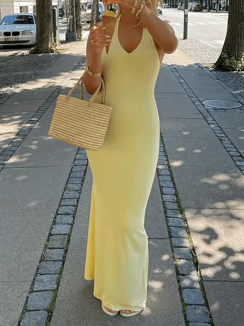 yellow long dress casual Yellow Maxi Dresses