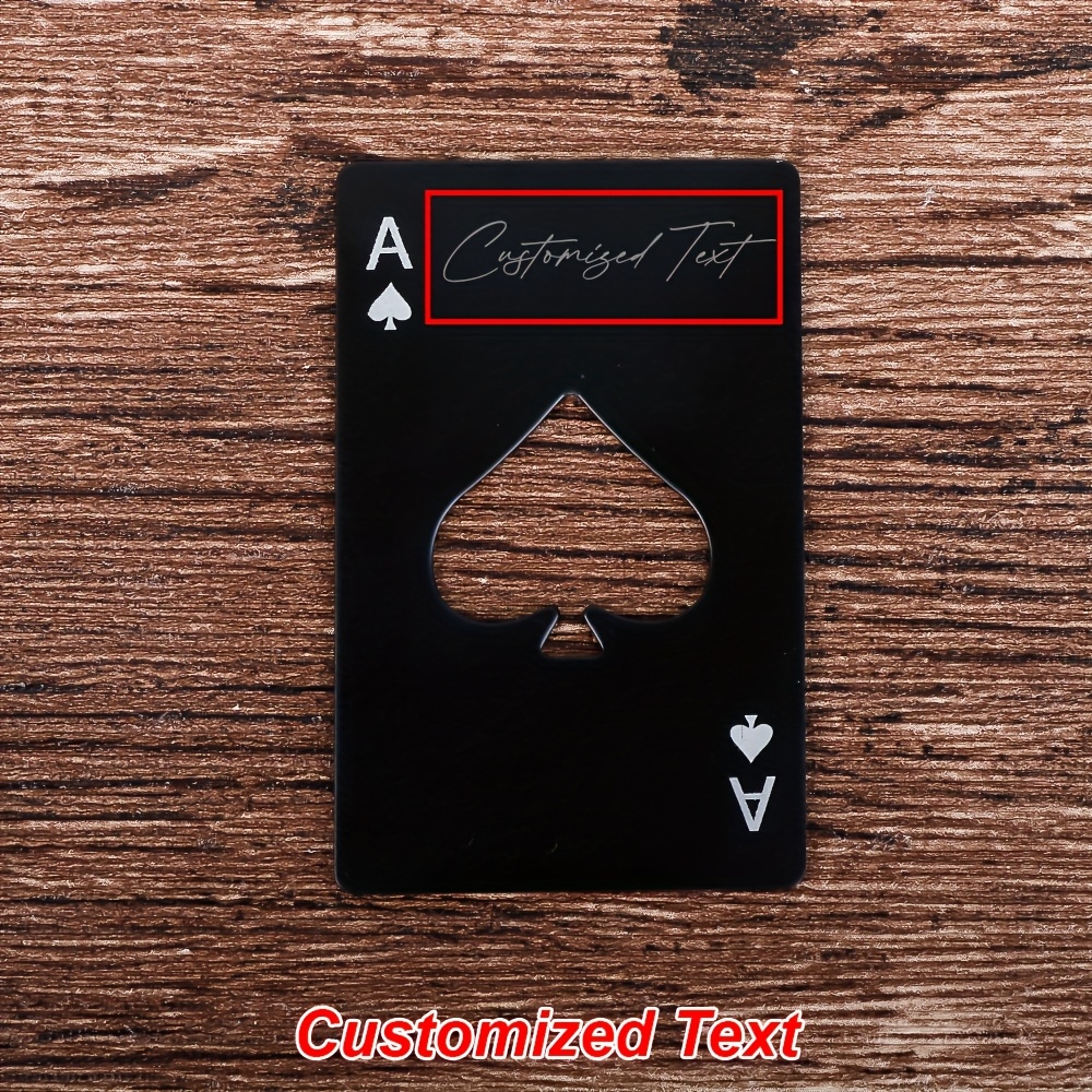 TEMU 10pcs Set Of Custom Personalized Engraved Playing Card Bottle Openers, Father's Day Gift, Styles, Easy To Carry. Perfect As A Groomsmen Wedding