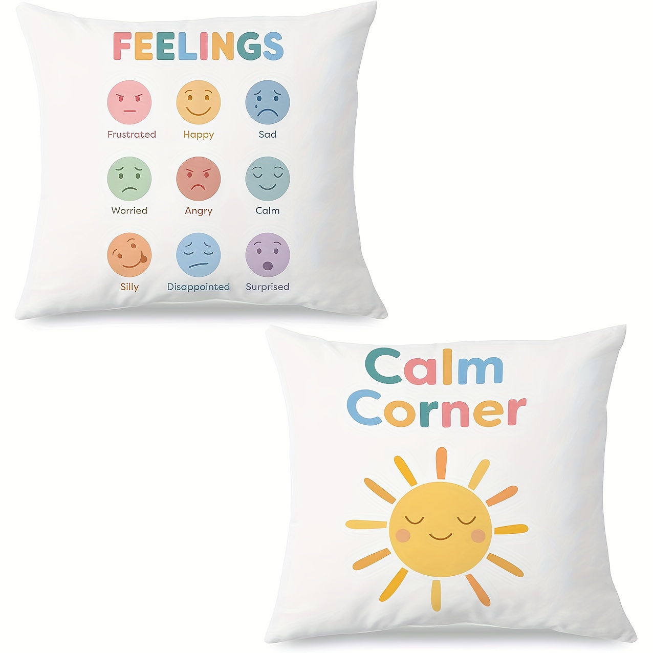 TEMU Ensemble de 2 housses de coussin de coin calme bohème pour salle de classe, adaptées à la décoration de et de , décoration de chambre, en fibre