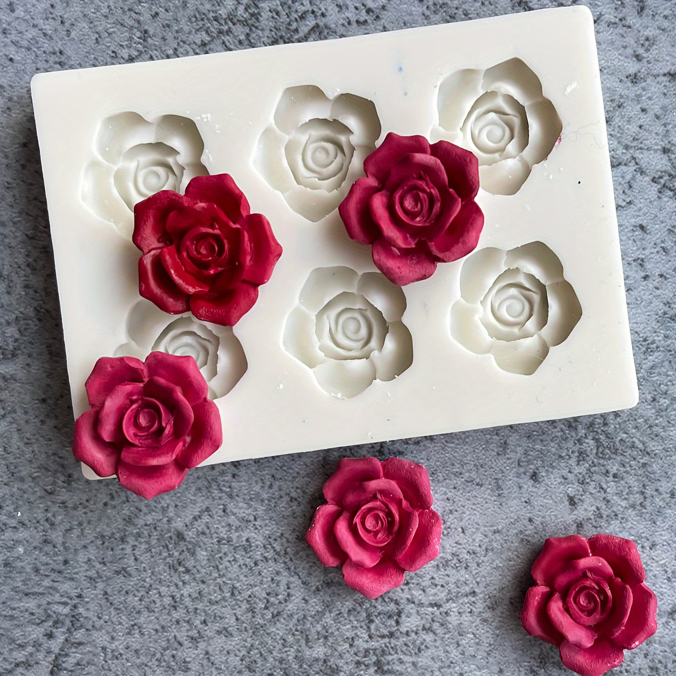 Six-rose Aromatherapy Candle Silicone Mold Resin Polymer Clay Mold Suitable for Handmade Soap and Gift Box Decoration