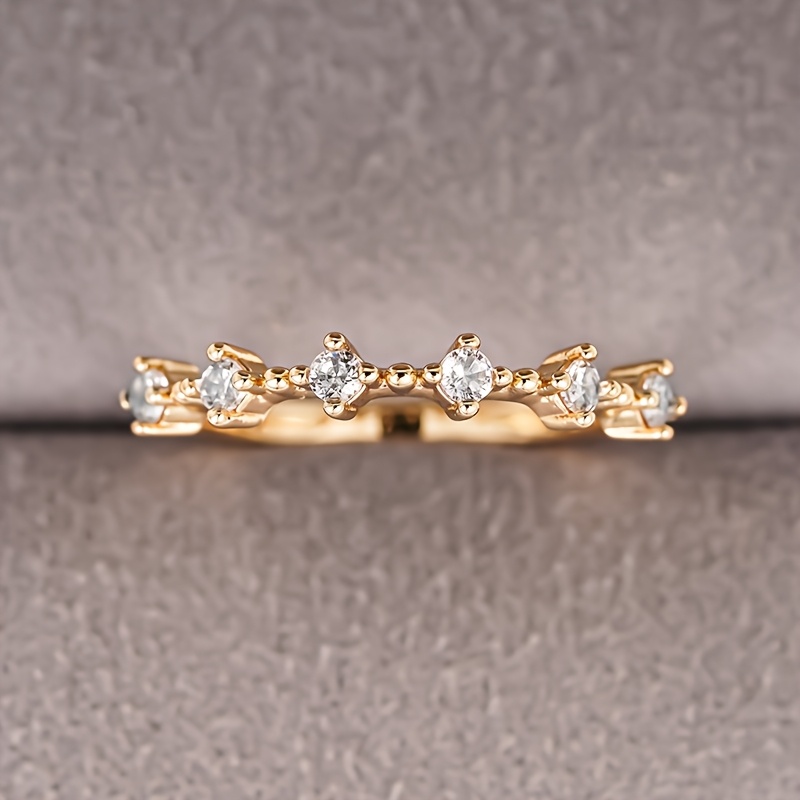 Dainty Promise Ring Shining Zirconia Engagement/wedding Ring Dupes Gift For Female