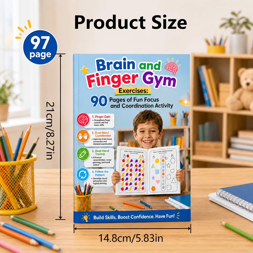 TEMU Brain And Finger Gym Exercises: 90 Pages Of Fun Focus And Coordination Activity