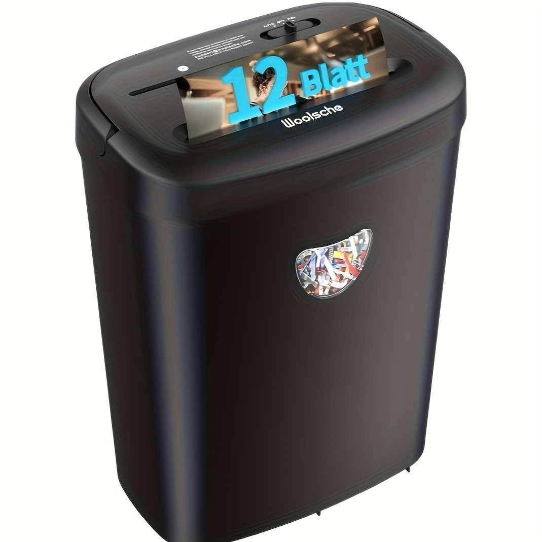 Image of Paper , 12-sheet Cross Cut With 6.6-gallon Basket, Level P-4, 3- Card/cd/staple/clip, Heavy Duty , Jam Proof System For Office