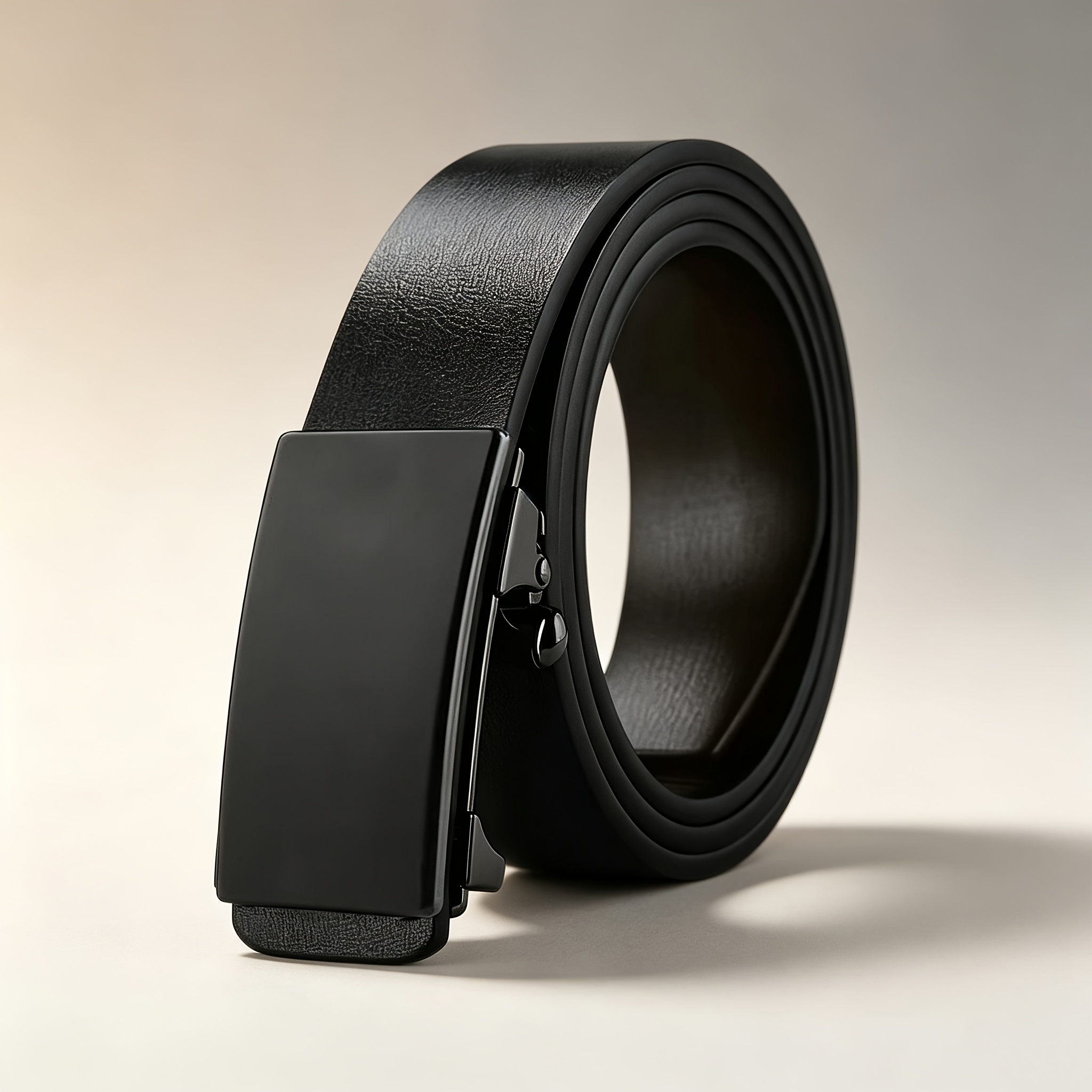 Men's Automatic Belt Ties, Pure Black Business Belt