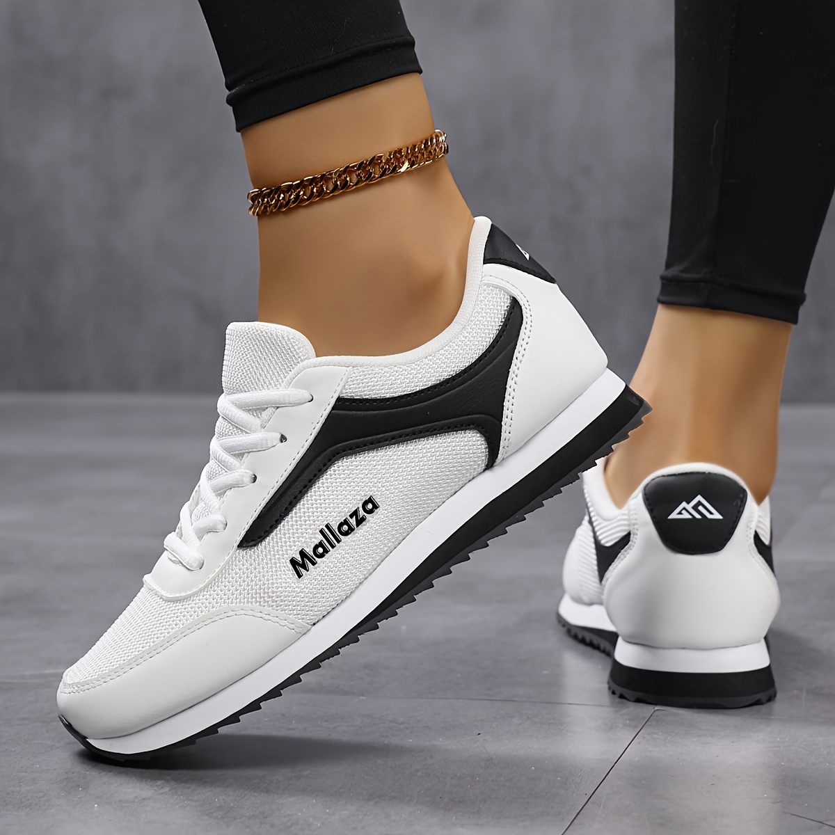 TEMU Mallaza Women's Original Minimalist Vintage Sneakers Suitable For Walking, Jogging & Casual Wear - Breathable Round Toe Lace-up Low-top Shoes