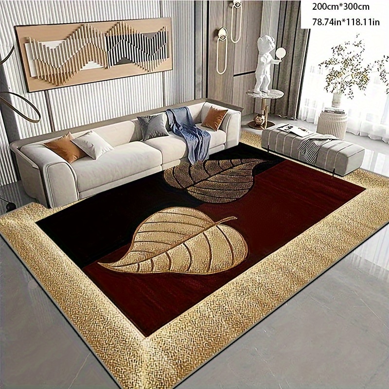 

Leaf Geometric Pattern Area Carpet Machine Washed, Modern Anti Slip And Floor Carpet Is Suitable For Indoor Kitchen, Dining Room, Living Room, Bedroom, Office And Home Decoration